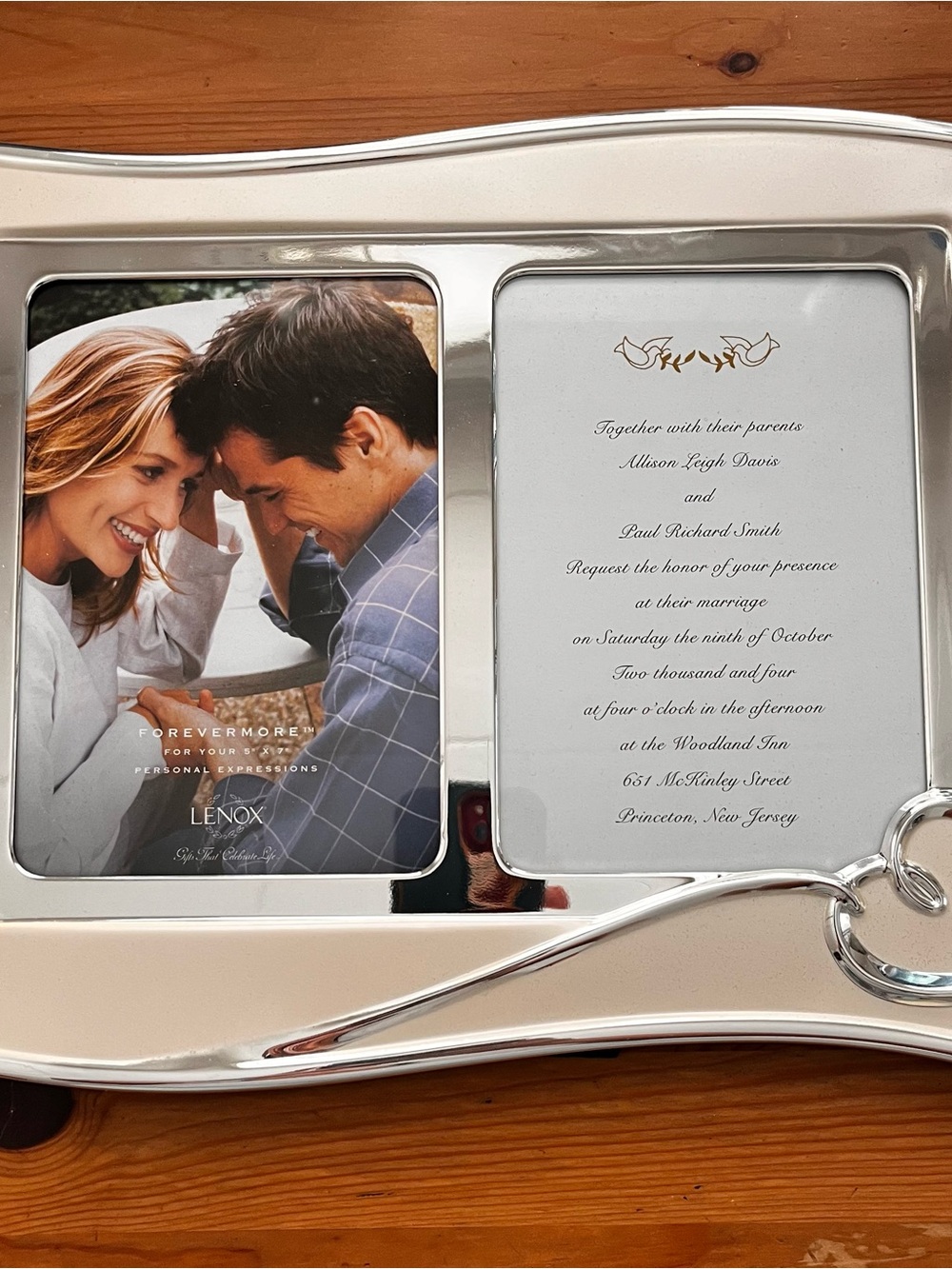 Lenox Silver Double Heart Accent Photo Frame
